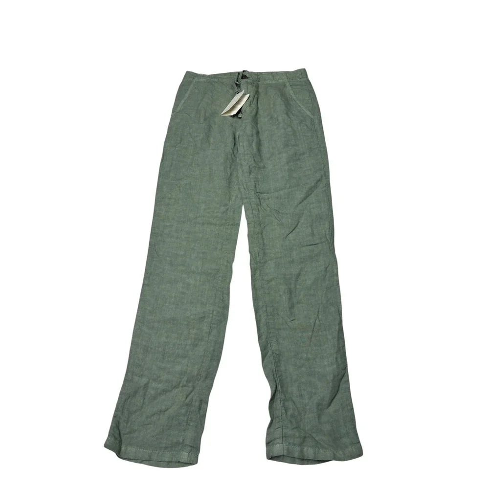 NWT Luca Faloni Sage Green Lipari Linen Trousers Mens 28 IT 44 L31 Made Italy